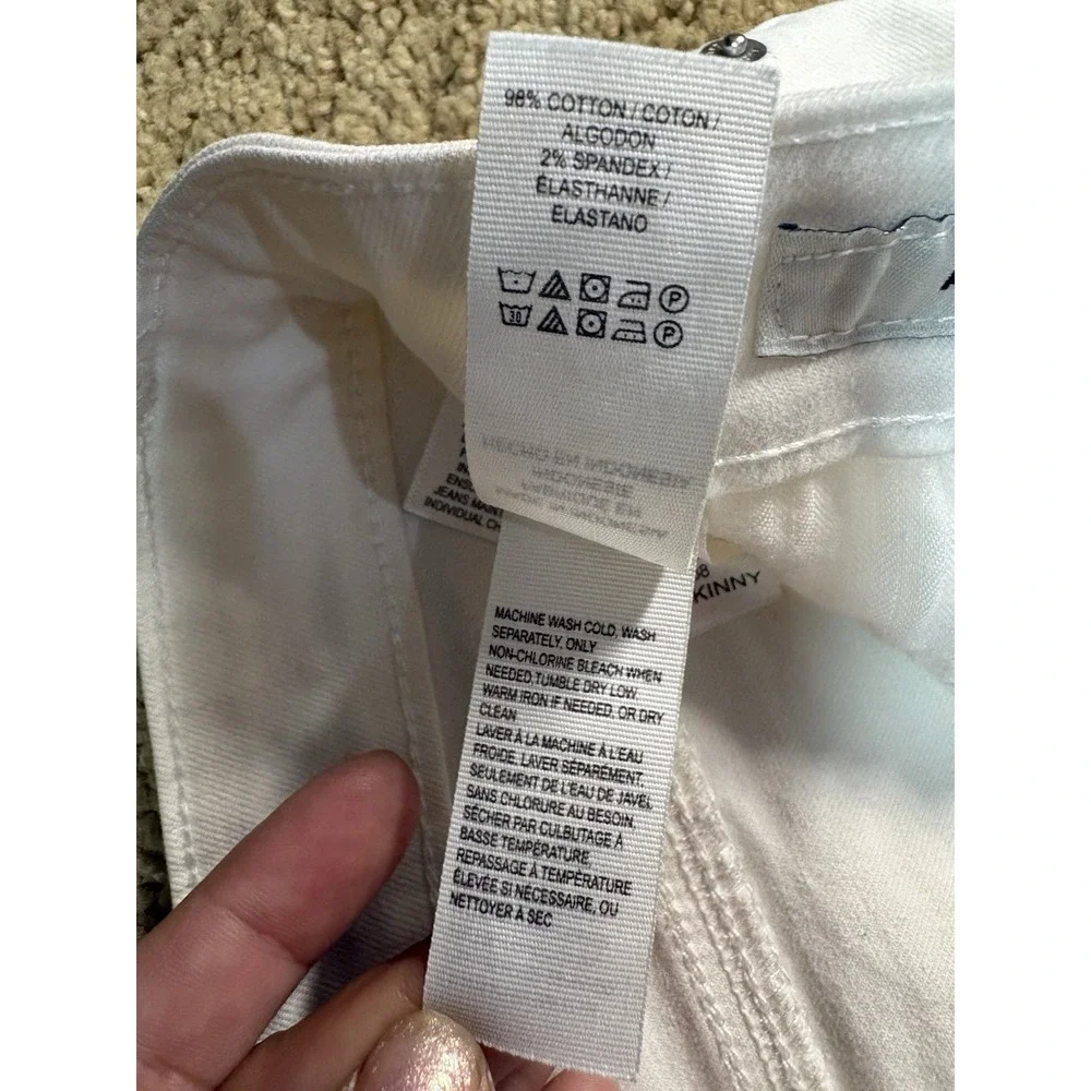 Lucky Brand Ava Skinny Jeans Women Size 10/30 White Mid Rise Preppy